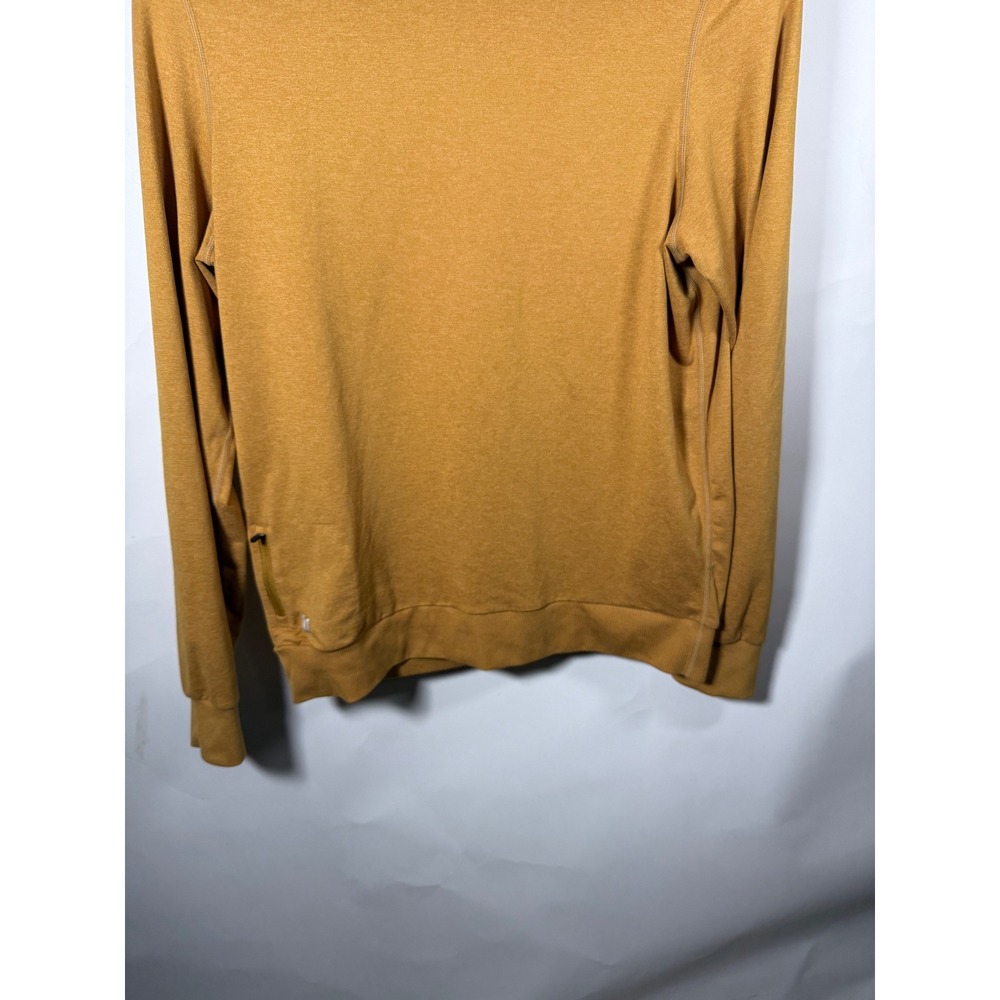 Vuori‎ Mens Long Sleeve Performance Crewneck Mustard Yellow Stash Pocket Small - Picture 3 of 8